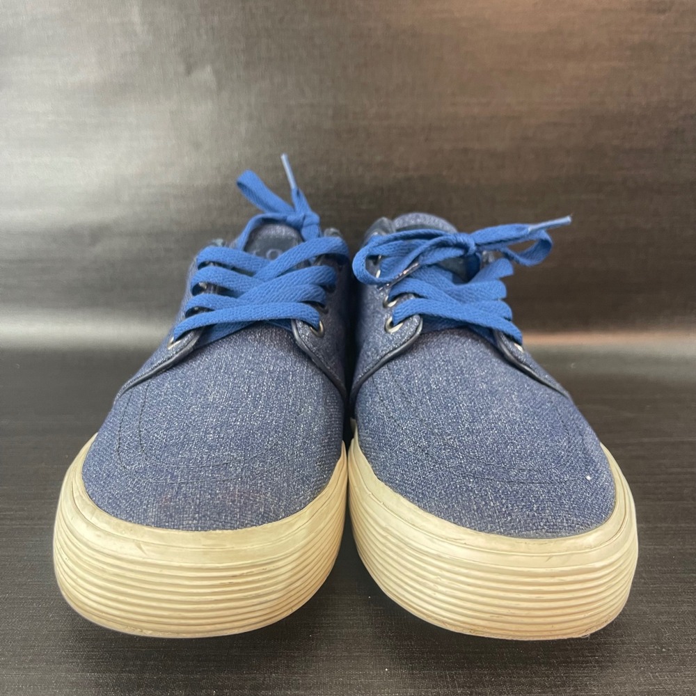 Polo Ralph Lauren Faxon Low Mens Size 9 Navy Blue Heathered Canvas Casual Shoes - Picture 2 of 9
